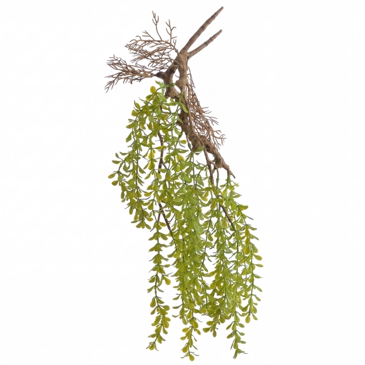 Sztuczna roślina wisząca do terrarium z korzeniem – BioPlant Hanging Bush 55cm