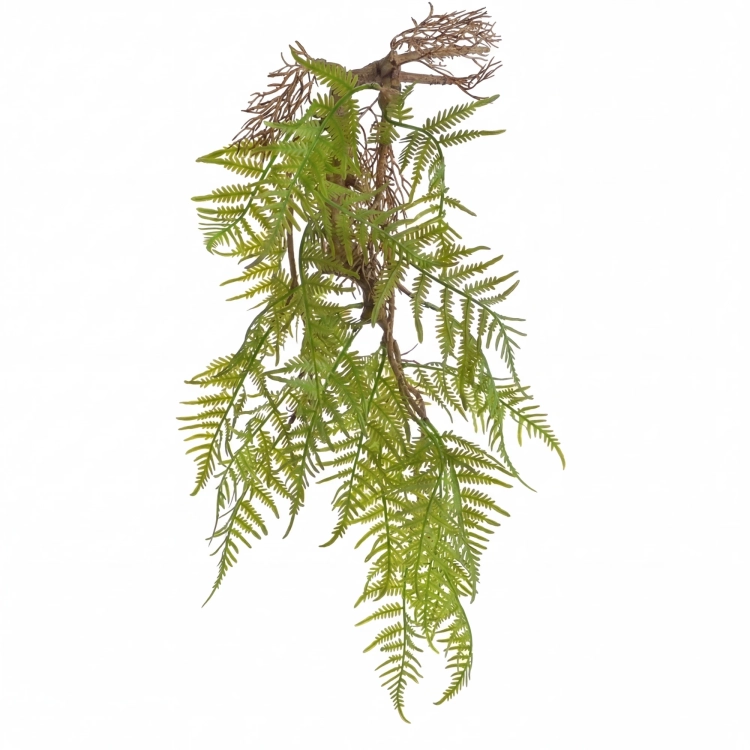 Sztuczna paproć wisząca do terrarium z korzeniem – BioPlant Hanging Fern 55cm