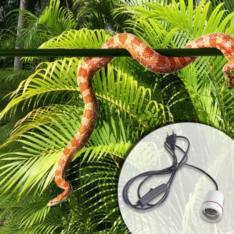 Kompletny zestaw REPTILE NOVA – ceramiczna oprawka z kablem i włącznikiem, gotowa do użycia w terrarium
