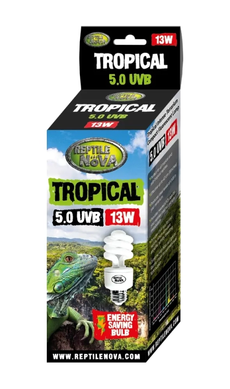 UVB REPTILE NOVA 5.0 do terrarium tropikalnego – wersja 13W, idealna dla gekonów, anolisów i felsum – zdrowa synteza D3 i optymalne warunki oświetlenia
