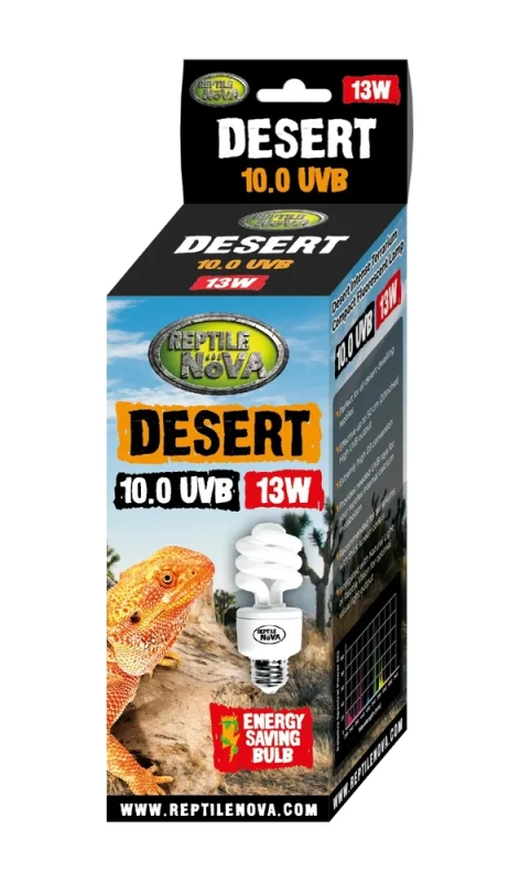 UVB REPTILE NOVA 10.0 do terrarium pustynnego – wersja 13W, idealna dla agam brodatych, waranów i scynków – intensywna synteza D3 i zdrowy metabolizm wapnia