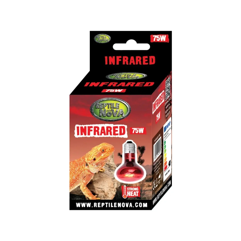 Ciemnoczerwona żarówka Infrared REPTILE NOVA – intensywne ciepło punktowe i komfort termiczny przez 24h 75W