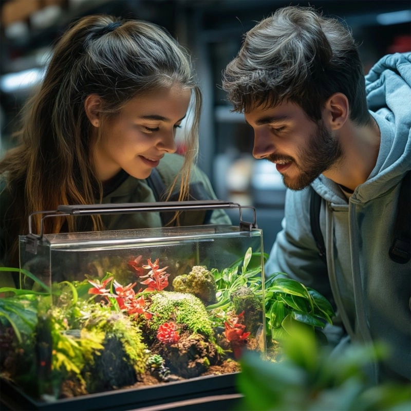 Terrario ReptoRay 45cm – lampa LED 10W do terrarium z niebieskimi diodami i regulowanymi nóżkami