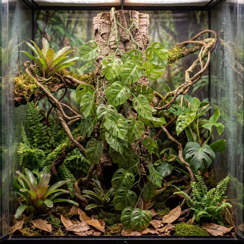 monstera-sztuczna-roslina-do-terrarium-aranzacja