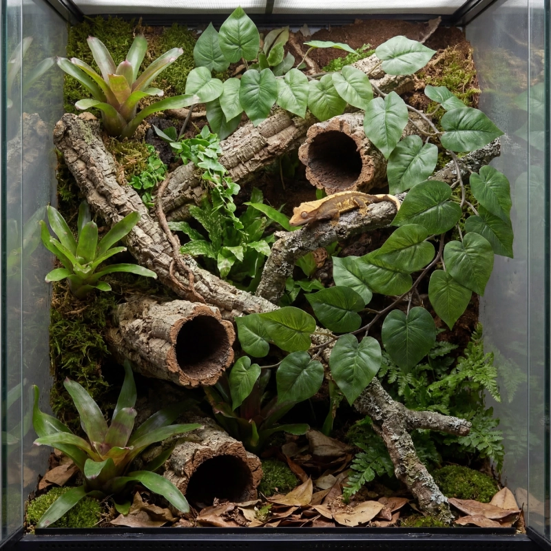 terrarium-roslinne-z-roslinami-i-gekonem