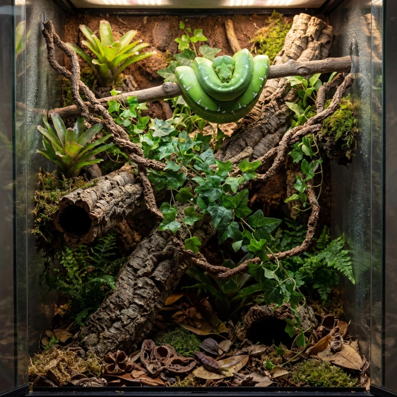 terrarium-z-pytonem-zielonym