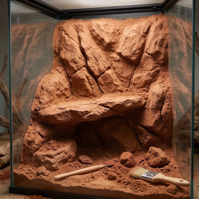 budowa-scianki-w-terrarium-z-gliny-i-piasku