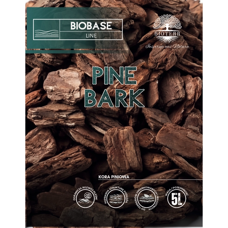 etykieta kora piniowa bark pine do terrarium i roślin 5L