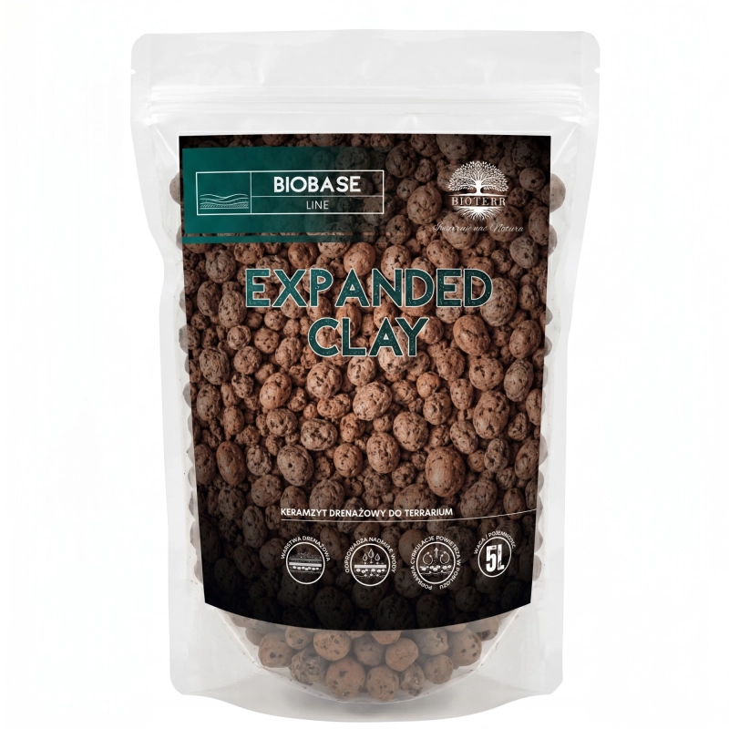 opakowanie keramzyt do terrarium drenaż BioBase Expanded Clay 5L