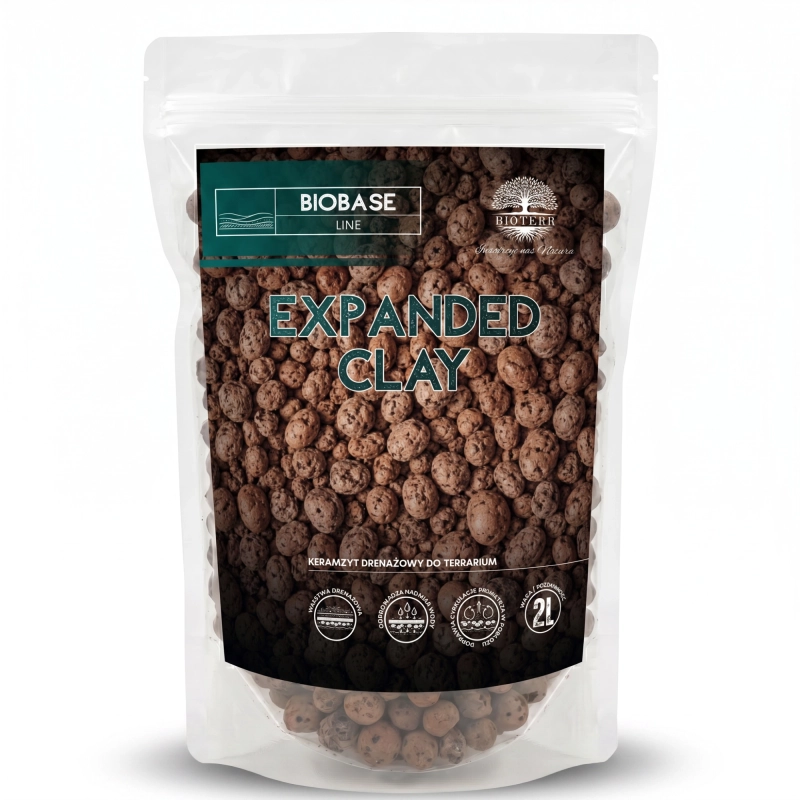 opakowanie keramzyt do terrarium drenaż BioBase Expanded Clay 2L