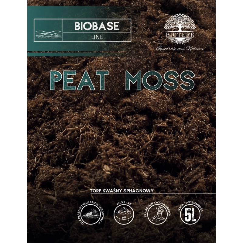 etykieta torf kwaśny PEAT MOSS 5L
