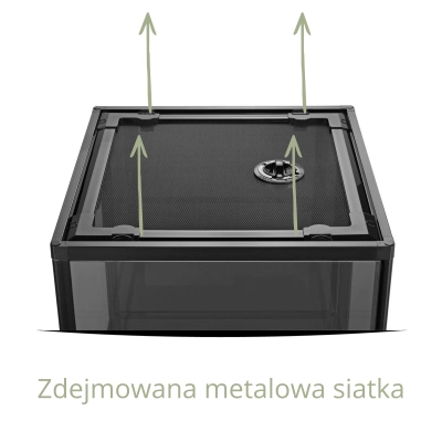 Zdejmowana górna pokrywa terrarium 45x45x60 cm
