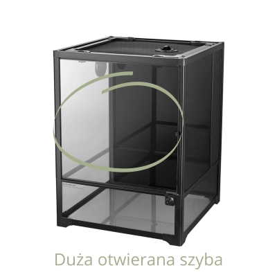 Duża przejrzysta szyba w terrarium 45x45x60cm