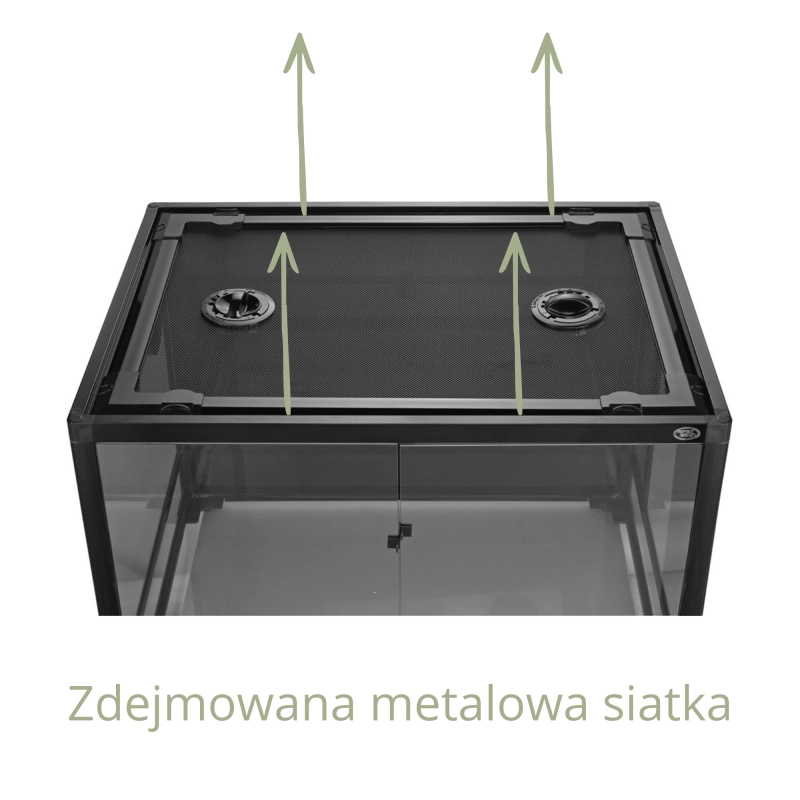 ściągana metalowa pokrywa wentylacyjna w terrarium 90x45x60cm