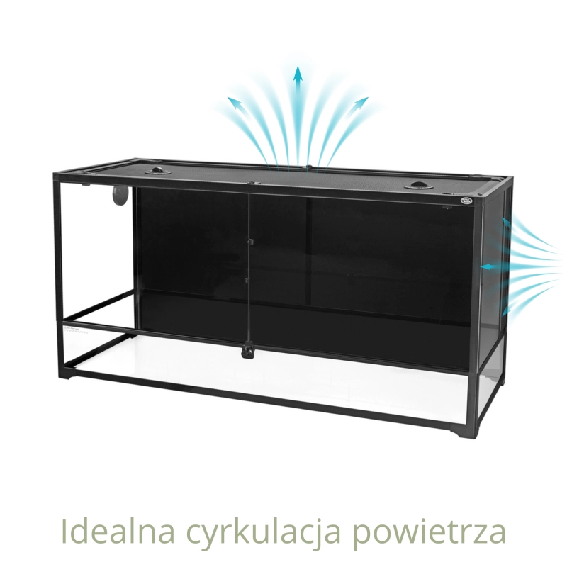 doskonała cyrkulacja powietrza w terrarium 120x45x60cm