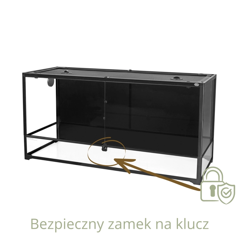 zamek zabezpieczający w terrarium 120x45x60cm