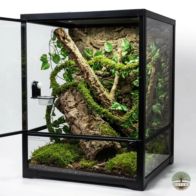zestaw terrarium 45x45x60cm dla gekona orzęsionego