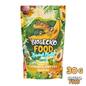 BioGecko Food Banana & Tropical Fruits | 30g | pełnowartościowy pokarm dla gekonów orzęsionych i innych jaszczurek BANAN-OWOCE TROPIKALNE+OWADY