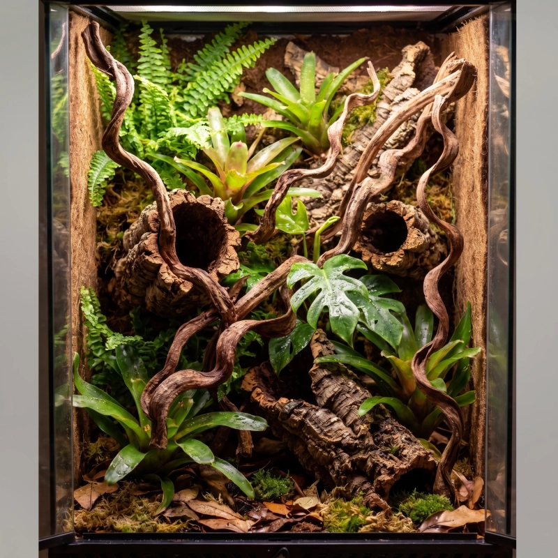 aranżacja terrarium z wykorzystaniem maty kokosowej