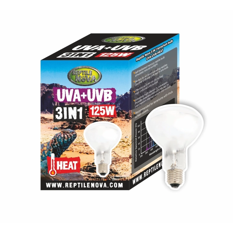 Żarówka grzewcza UVB/UVA Reptile Nova 3w1 | 125w