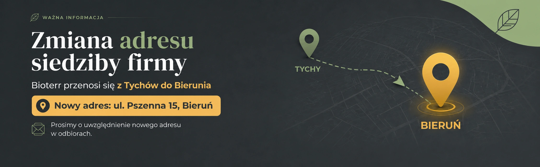 zmiana adresu Sklep Terrarystyczny Bioterr